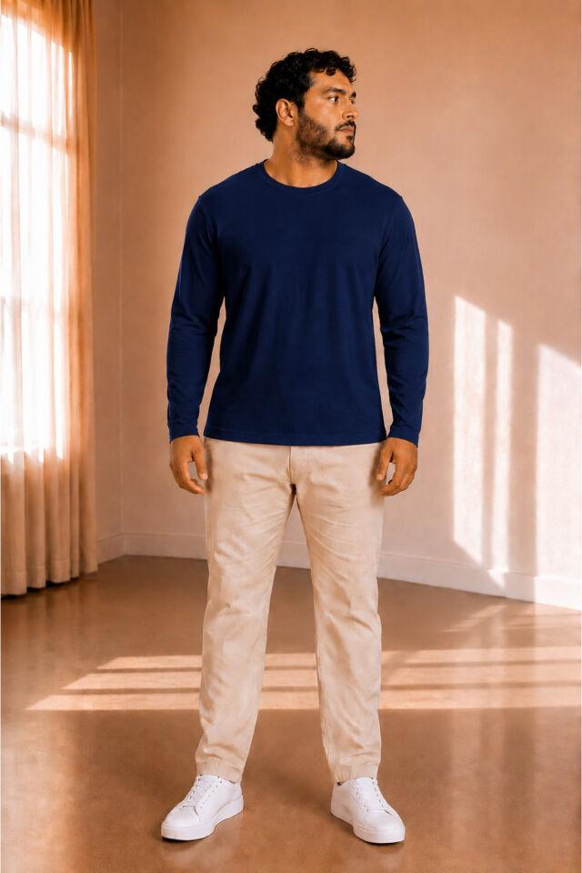 Erkek Uzun Kollu İnterlok Oversize Sweatshirt S-M-L-XL-2XL