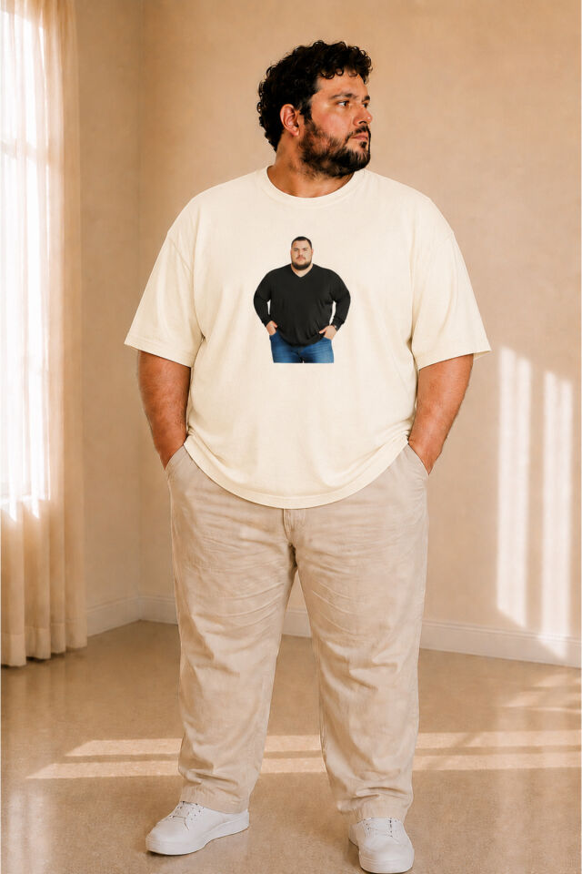 Erkek Büyük Beden Kısa Kollu Adam Baskılı tişört 3XL 4XL 5XL 6XL 7XL 8XL 9XL